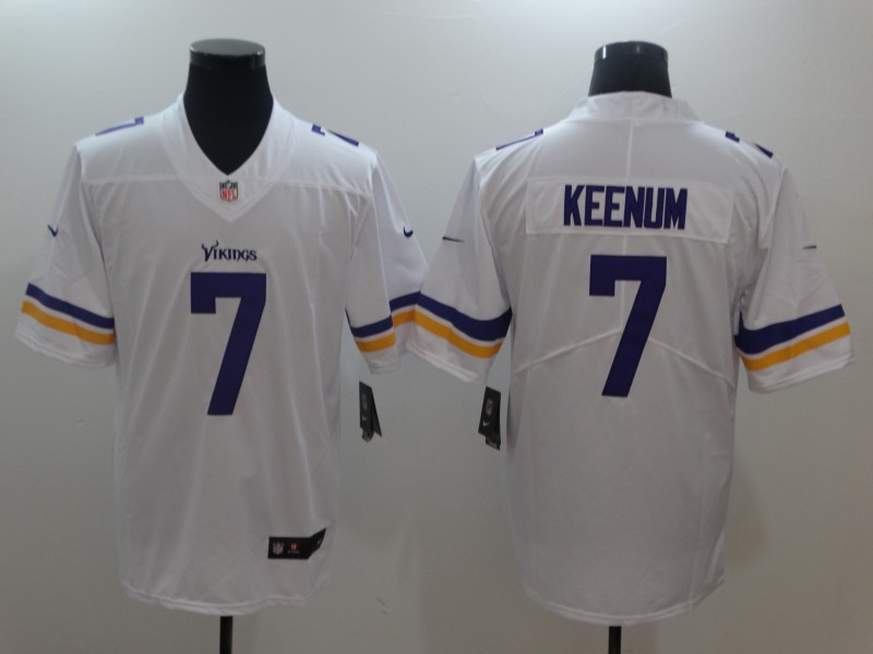 Men's Minnesota Vikings Case Keenum #7 White Jersey